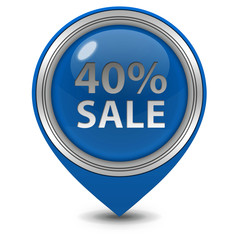 Sale forty percent pointer icon on white background