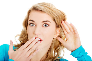 Woman listening gossip