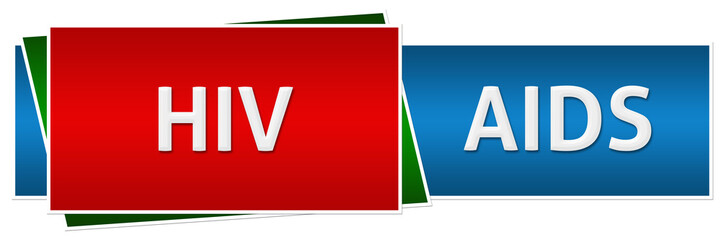 HIV AIDS Red Blue Button Style