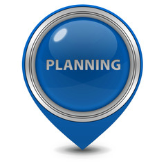 Planning pointer icon on white background