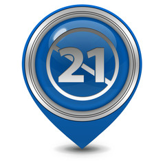 21 pointer icon on white background