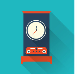 Vector clock icon flat style