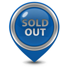 Sold out pointer icon on white background