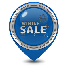 Winter sale pointer icon on white background