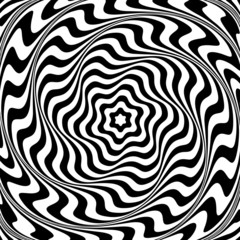 Illusion of  whirl movement. Abstract op art illustration.