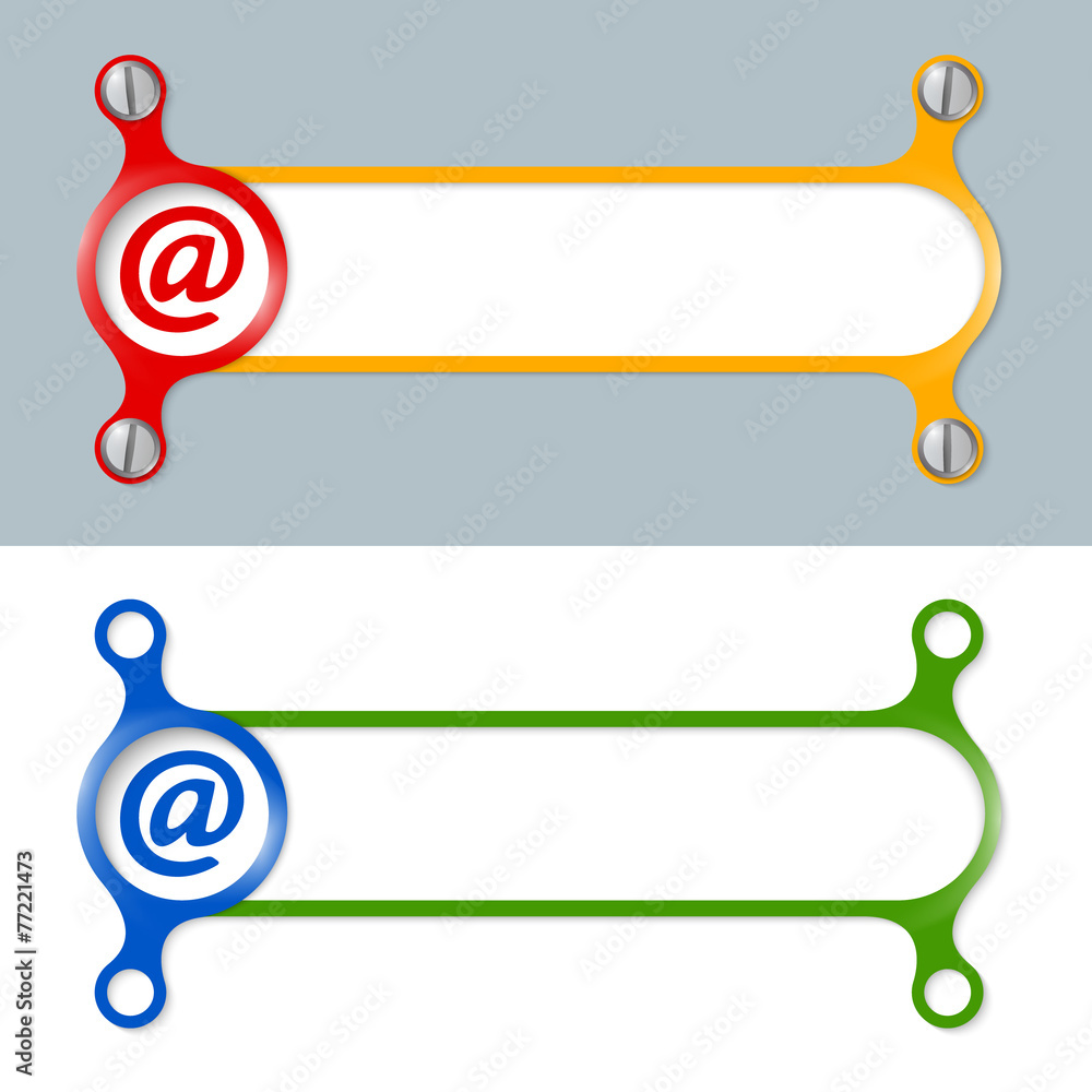 Poster vector abstract colored frame and document icon and email icon