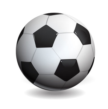 soccer ball isolated on white, vector illustration