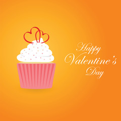 Cupcake with  two  hearts