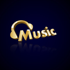 Music - Isolated On Blue Background - Vector Illustration, Graphic Design, Editable For Your Design