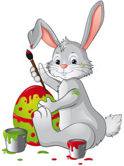 Obraz premium Osterhase bemalt buntes Osterei