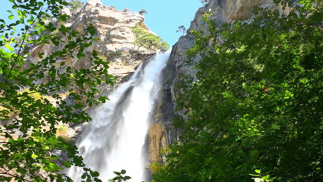 Deep Uchan-su falls on  mountain Ah-Petri