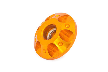 Fototapeta premium Isolated golden color bolt on white