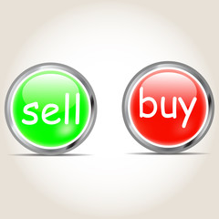 Buy sell buttons with shadow vector