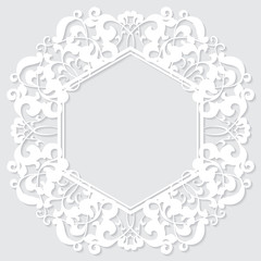 carved vintage frame made of paper for picture or photo