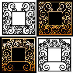 set of four vintage square frames