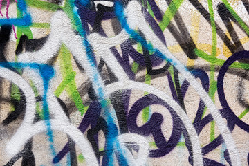 Graffiti wall with spray paint