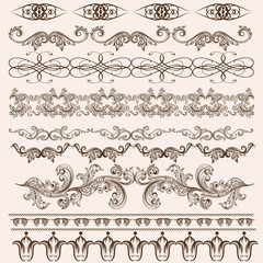 Vector set of floral borders