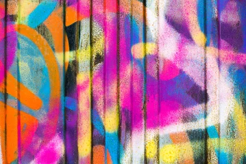 Crédence de cuisine en verre imprimé Graffiti Mur peint coloré