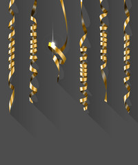 Party Background with Gold Streamers. Vector Illustration. - 77227809