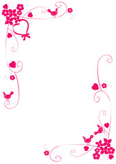 Frame with valentine symbols