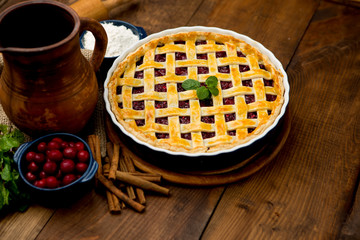 Homemade cherry pie