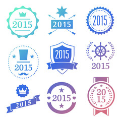 Typographic 2015 set vintage labels, signs