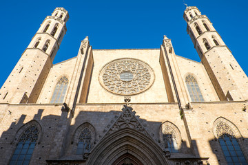 The gothic Santa Maria del Mar church in Barcelona