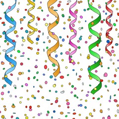 Fête, confettis et serpentins