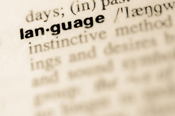 Dictionary definition of word language - obrazy, fototapety, plakaty