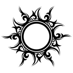 Vector ornament, abstract sun, flower