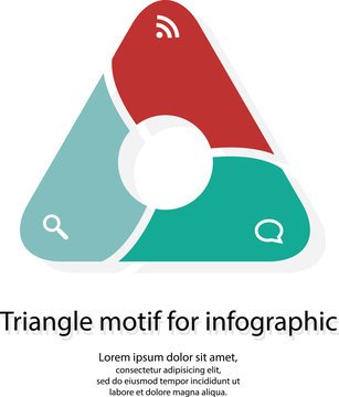 Infographic with triangle motif on white