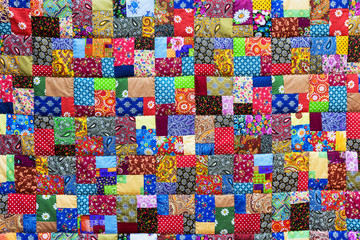 Background of colorful patchwork fabrics - obrazy, fototapety, plakaty