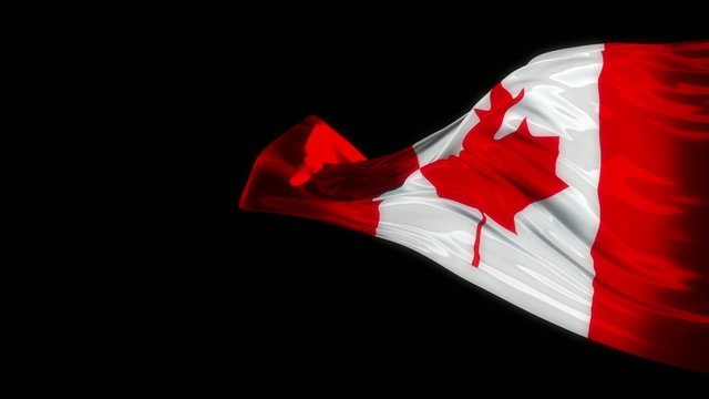 Canadian Waving Realistic Flag