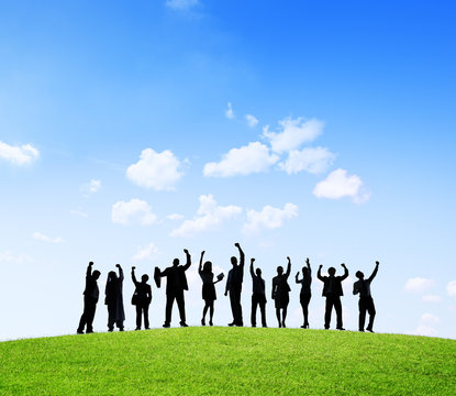 Business Outdoor Team Teamwork Collboration Support Concept