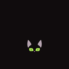 Black Kitten Eyes Illustration - Vector