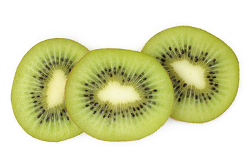 Kiwi fruit sliced isolated on white background