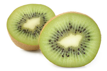 Kiwi fruit sliced isolated on white