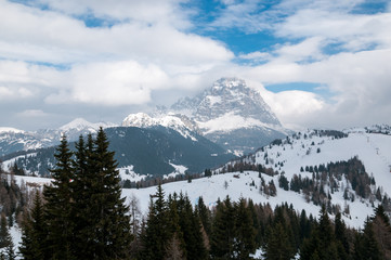 Obraz premium Winter view of Monte Civetta, Dolomity, Italy.