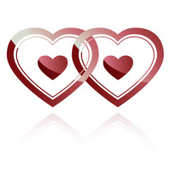 Beautiful Hearts Entwined Together For Valentine's Day