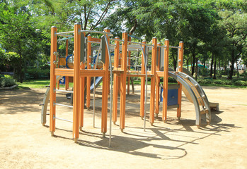 Colorful children's playground in the park