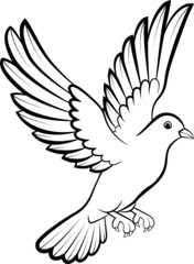 Fototapeta premium Dove birds logo for peace concept and wedding design