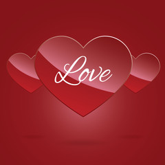 Beautiful Hearts For Valentine's Day Or Wedding Card.