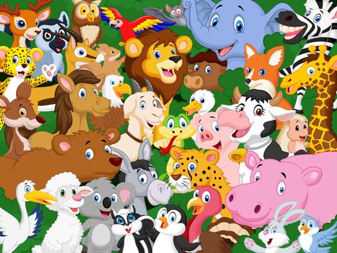 Cartoon animal background