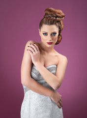 Naklejka premium Purple art girl