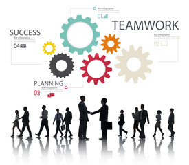 Teamwork Team Group Gear Partnership Cooperation Concept