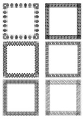 A set of art deco frames in white and black design