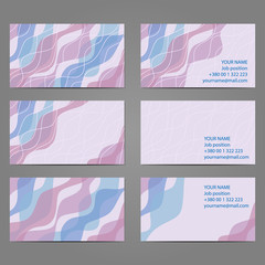 Set №1 of 3 horizontal business cards with 2 sides.