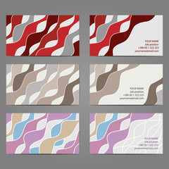 Set №2 of 3 horizontal business cards with 2 sides. EPS8 vector.