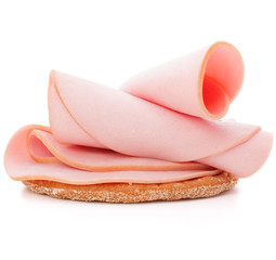 sandwich with pork ham on white background  cutout