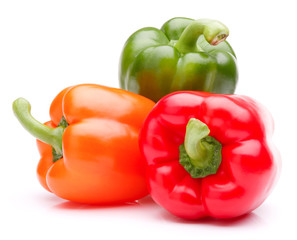 Sweet bell pepper isolated on white background cutout